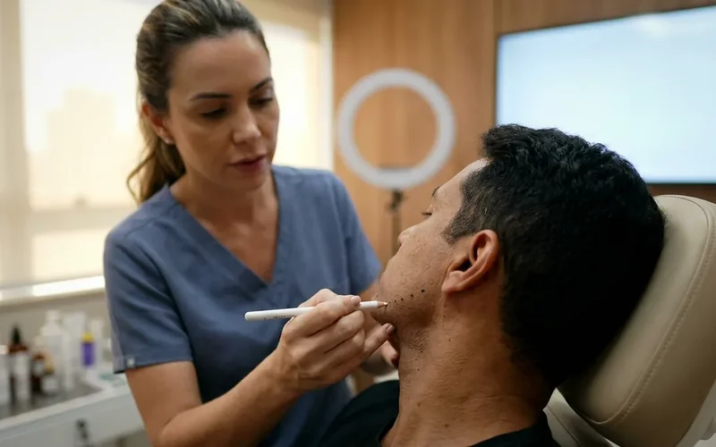 Imagem ilustrativa de avaliação facial em consultório